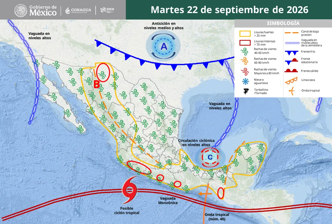 Frente frío 1 llega a México: estos estados tendrán vientos de hasta 70 km/h y temperaturas de 0 grados
