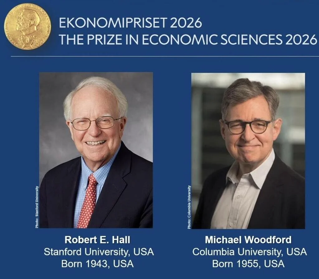 Robert E. Hall y Michael Woodford ganan Nobel de Economía 2026 por sus modelos de estabilidad económica