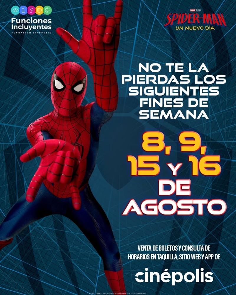 Cinépolis tendrá funciones relajadas de Spider-Man: Brand New Day para personas neurodivergentes: ¿dónde serán en Puebla?