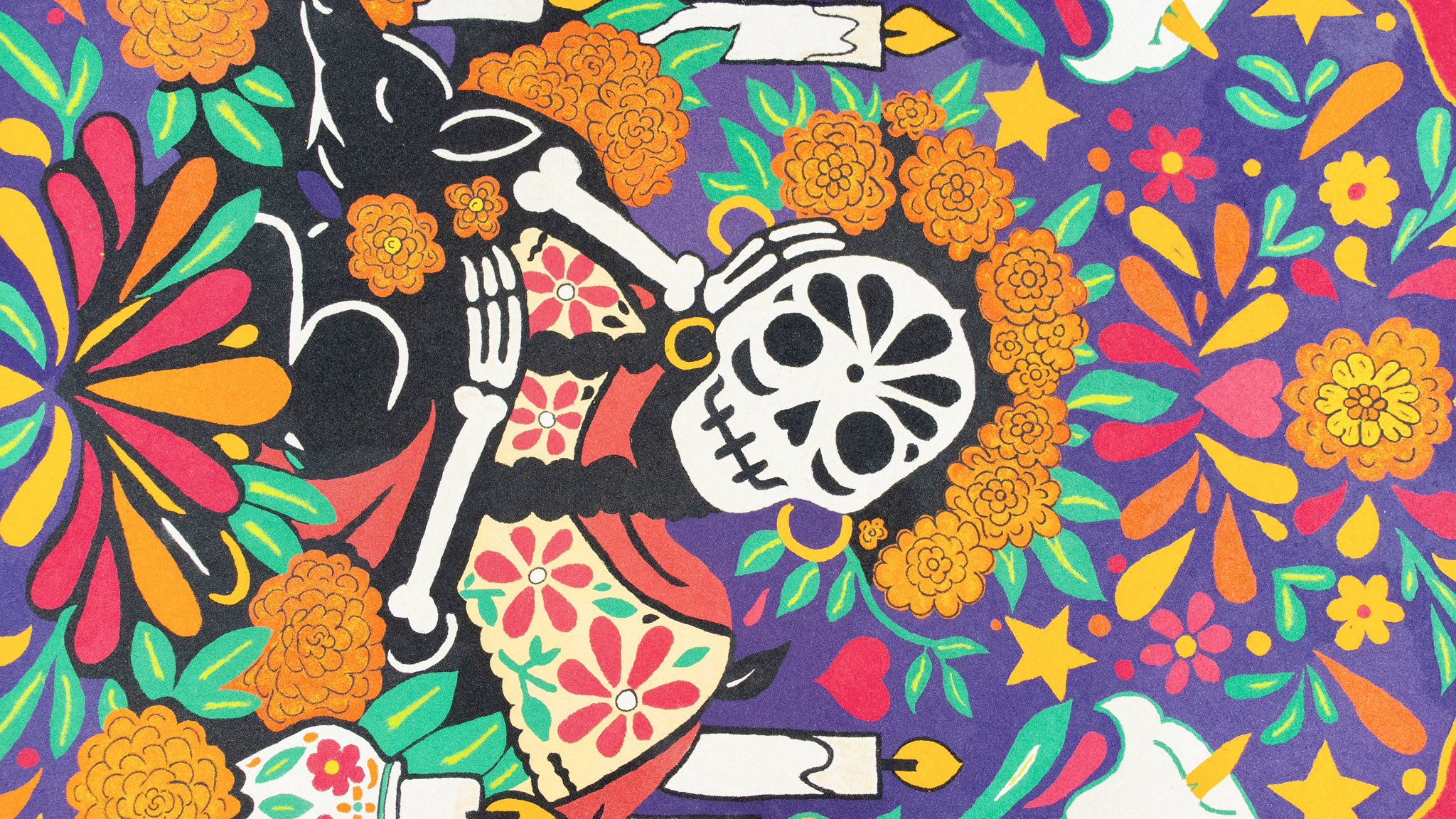 Instalan en el Zócalo de Puebla tapete monumental elaborado por artesanos de Huamantla por Día de Muertos