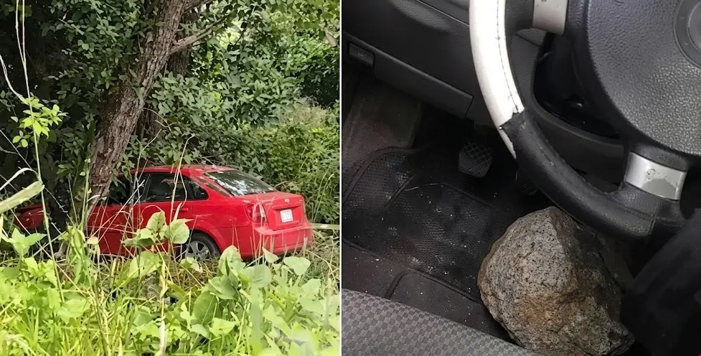 ¿Accidente o feminicidio? Encuentran piedra en el acelerador de auto que cayó a barranco en Zacapoaxtla