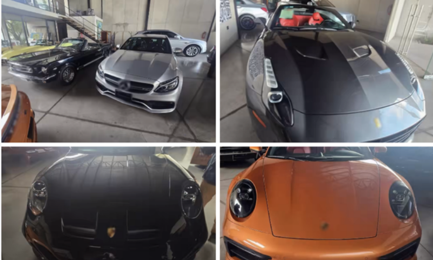 Decomisan casi 40 autos de lujo de 'El Amarillo' tras su captura en Lomas de Angelópolis