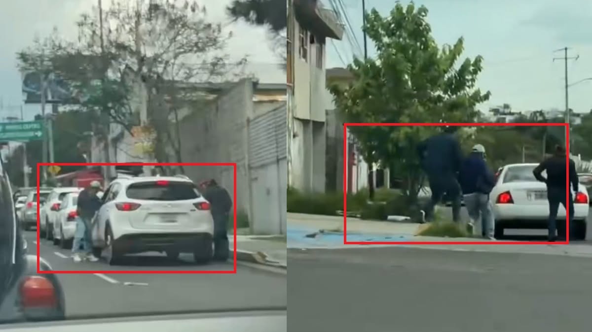Captan en video asalto a mano armada contra automovilista en la 25 Poniente de Puebla