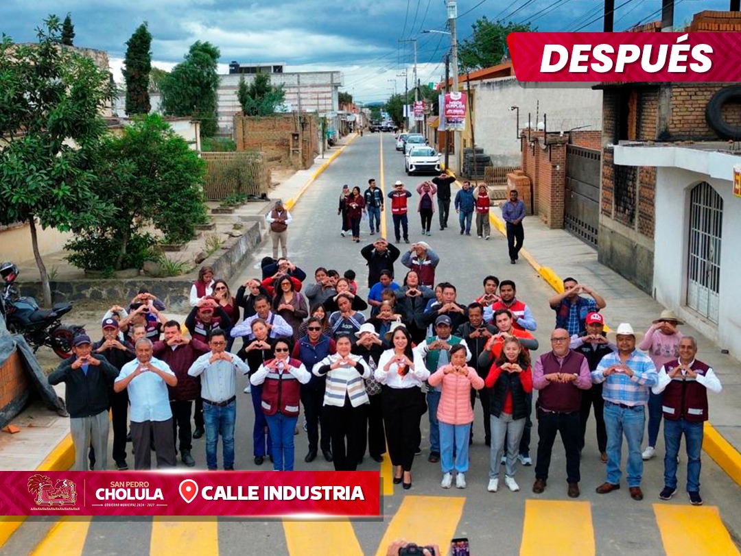 Tonantzin Fernández entrega la rehabilitación de la calle Industria en San Pedro Cholula