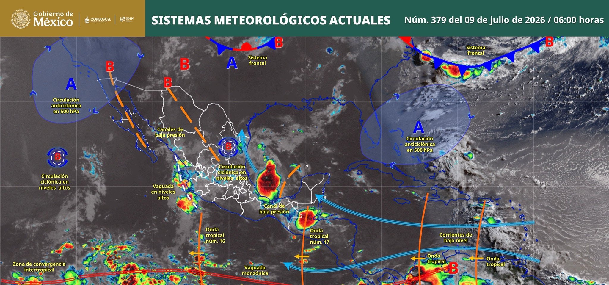 Protección Civil emite alerta por lluvias torrenciales en Puebla, Veracruz e Hidalgo; prevén riesgo de inundaciones y deslaves