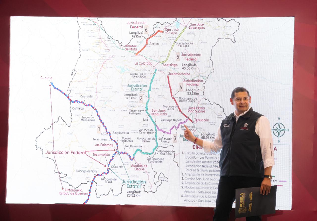 Armenta anuncia ampliación a 4 carriles de los accesos a Tehuacán y la ruta a Ajalpan