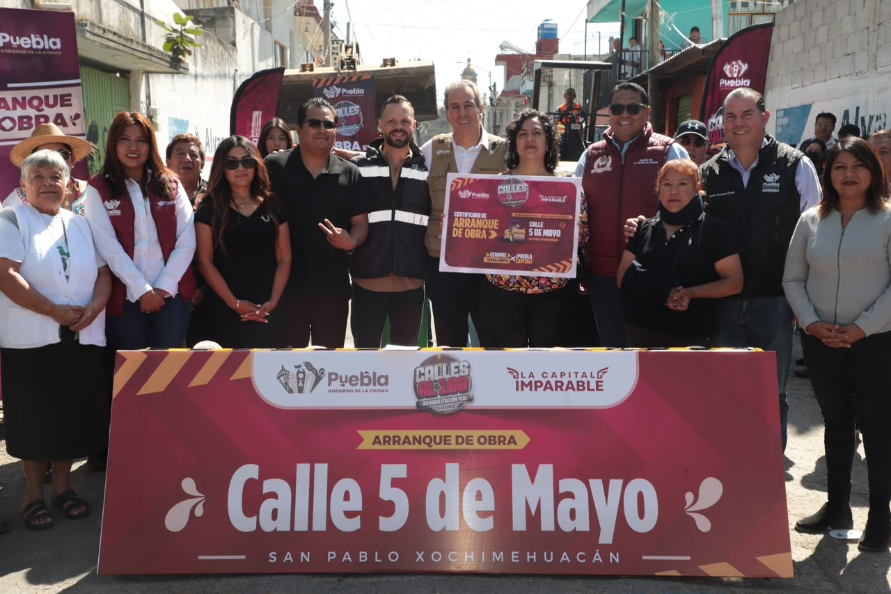 Pepe Chedraui arranca la rehabilitación de la calle 5 de Mayo en San Pablo Xochimehuacan con el programa Calles al 100