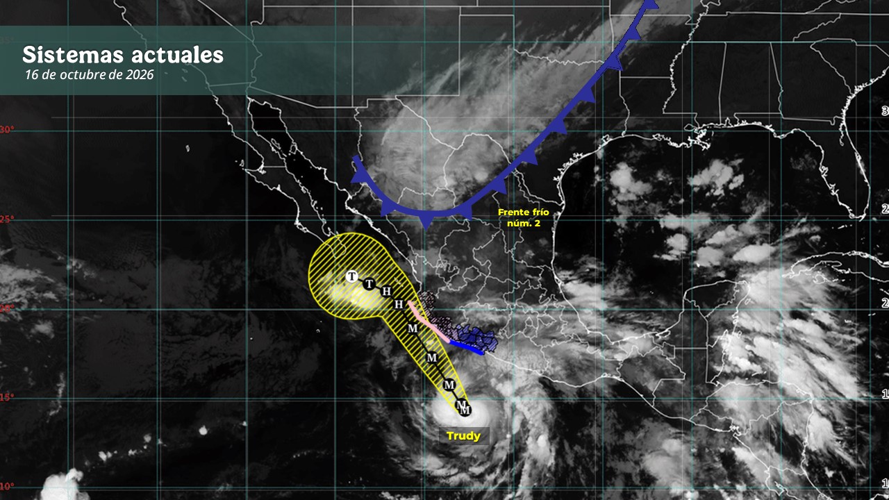 SMN prevé hasta 250 mm de agua en Puebla por impacto del Frente Frío y el Huracán 'Trudy'