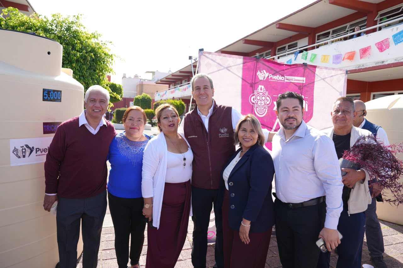 Pepe Chedraui impulsa la instalación de captadores pluviales en más de 100 escuelas públicas de Puebla