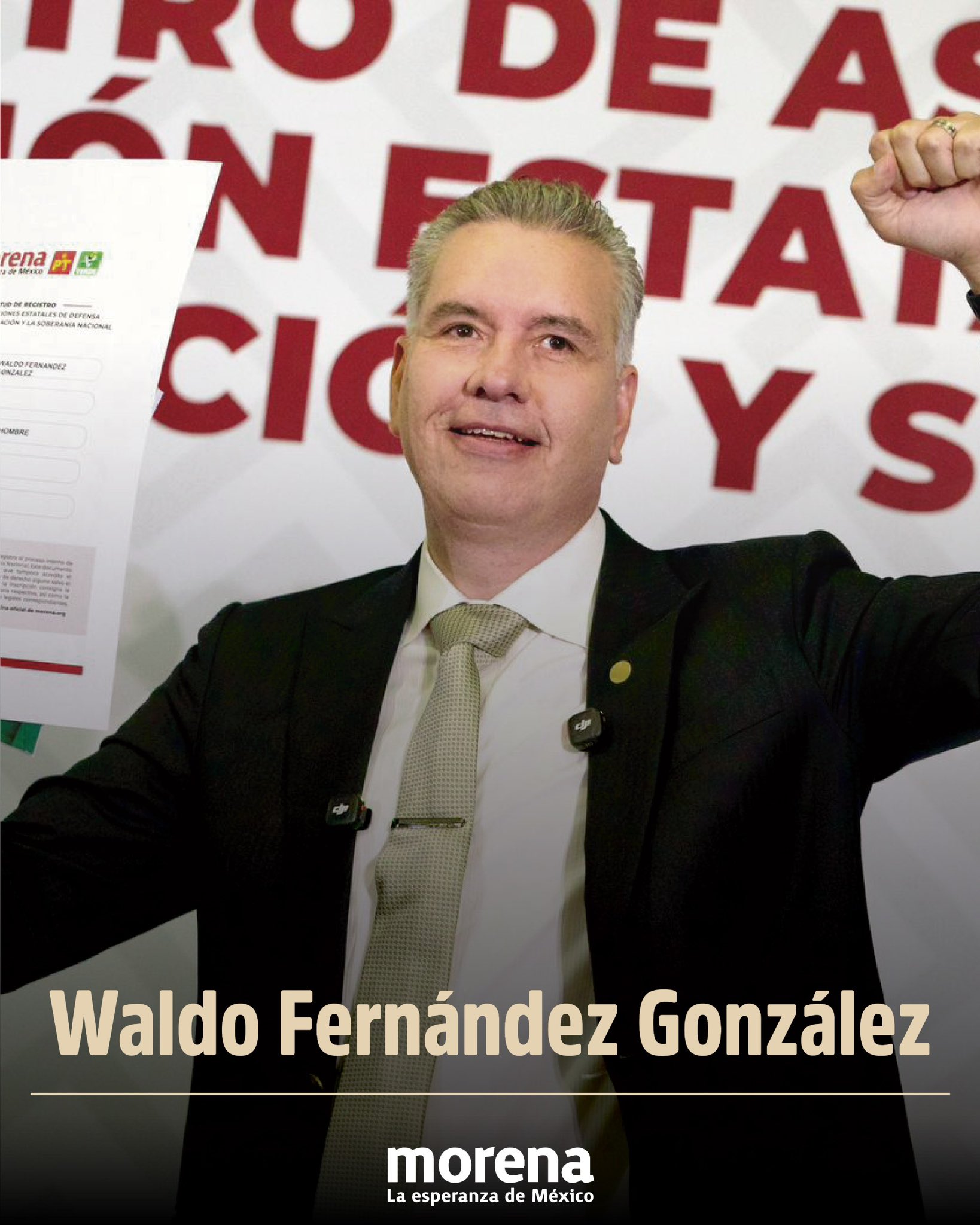 Se registra Waldo Fernández para la candidatura de Morena en Nuevo León: "Merecemos gobernador de tiempo completo"