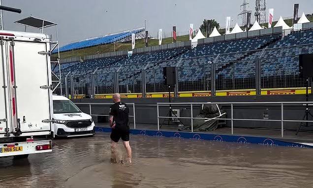 Fuerte tormenta inunda sede del GP de Hungría