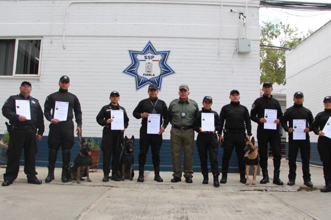 Certifican a 10 elementos pertenecientes al Comando Canófilo de la Policía Estatal