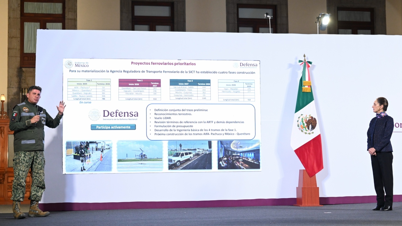 Anuncia Sheinbaum 157 mil mdp para trenes de pasajeros