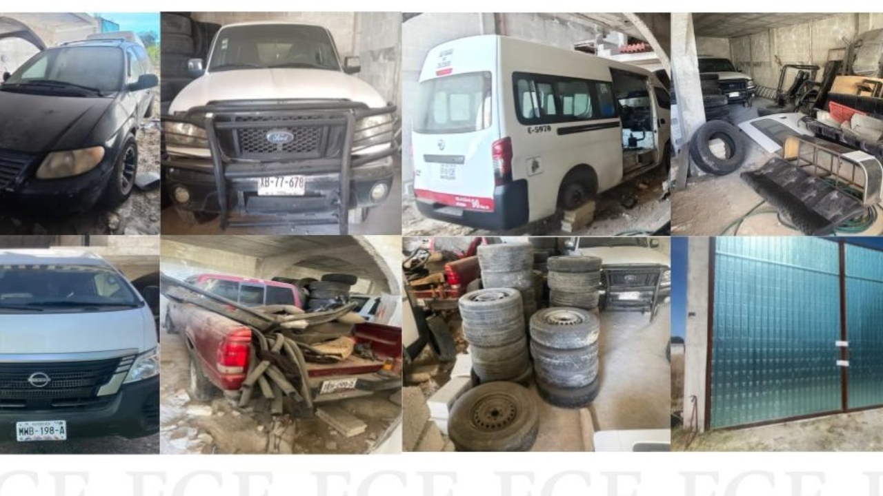 FGE aseguró vehículos robados y autopartes durante cateo en Chiautzingo
