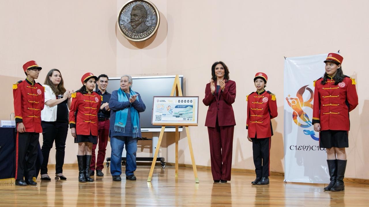 Celebran a Facultad de Ciencias UNAM con billete de Lotería