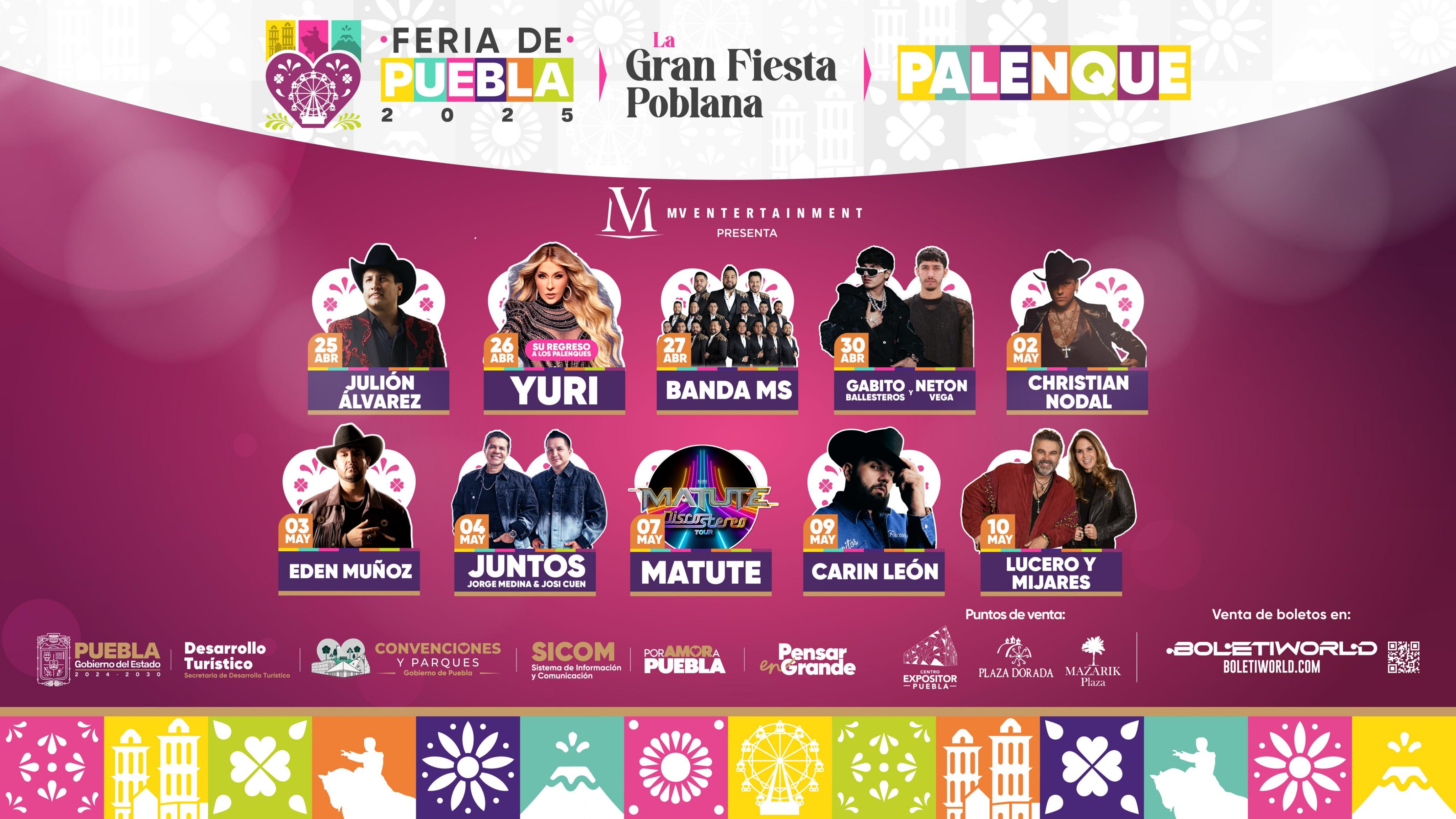 Presentan cartelera oficial del palenque de Puebla