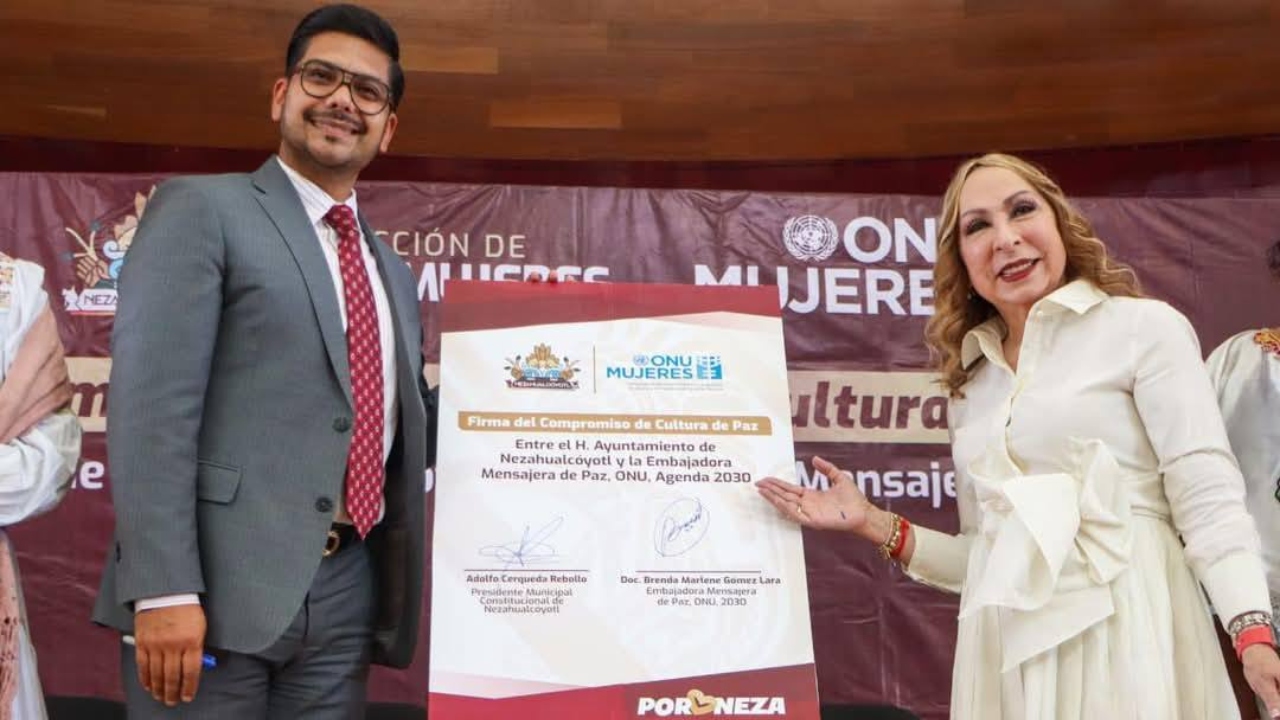 Firma convenio Nezahualcóyotl con falsa embajadora de ONU Mujeres