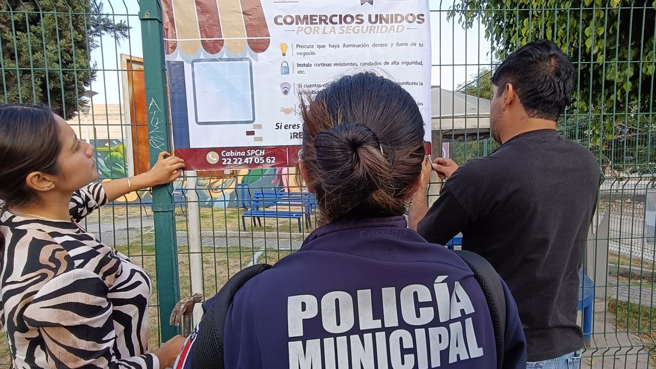 Arranca en Santiago Momoxpan programa “Comercios Unidos por la Seguridad”