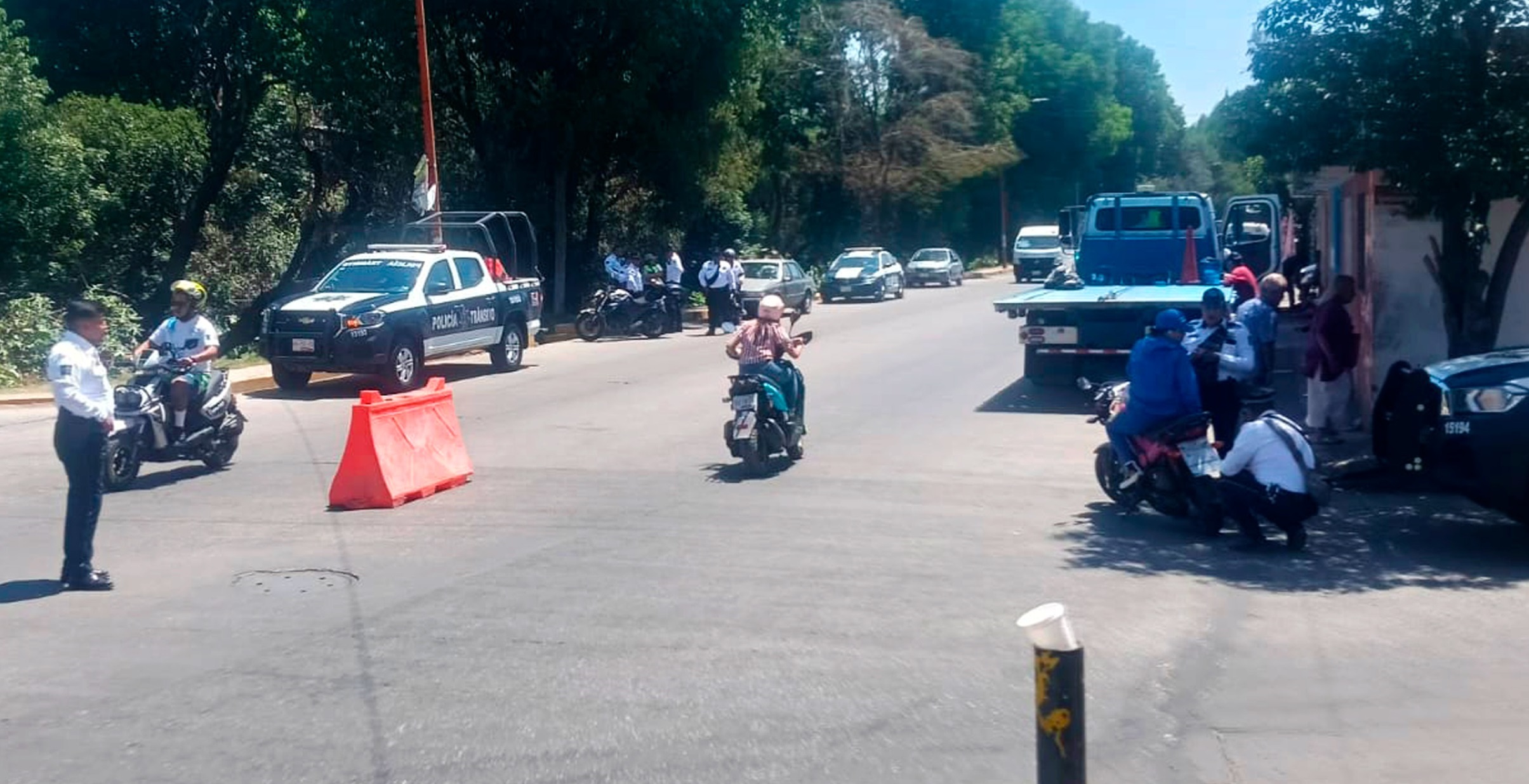 Seguridad Pública de Texmelucan realiza operativo para revisión de motocicletas