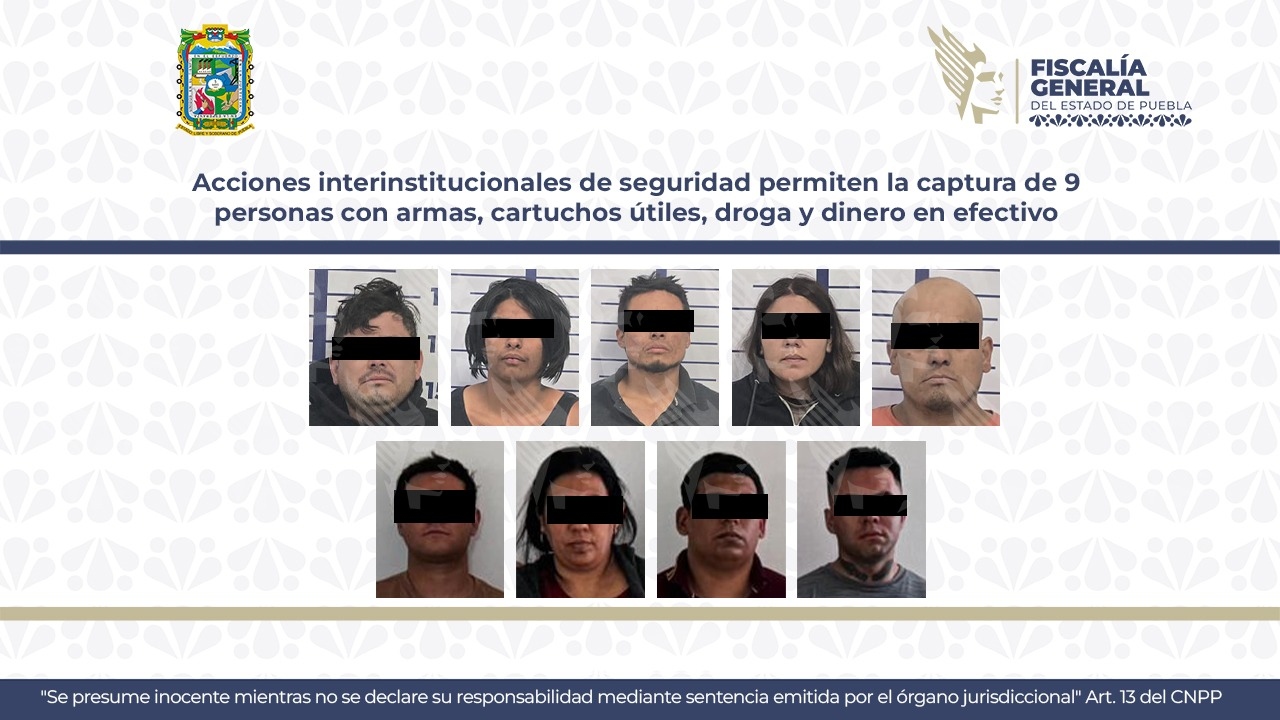 Caen 9 personas en 2 operativos, uno fue en Lomas de Angelópolis