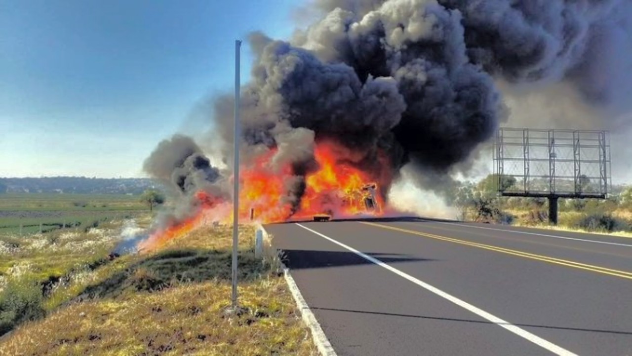 Cierran la Puebla-Tlaxcala por explosión de pipa