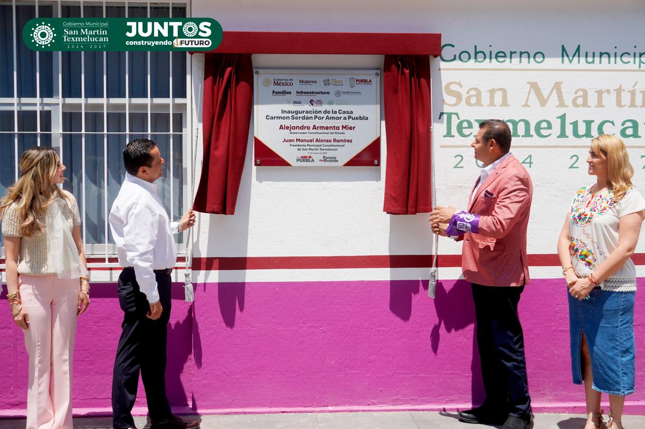 Gobernador Alejandro Armenta y presidente municipal Juan Manuel Alonso inauguraron la Casa Carmen Serdán