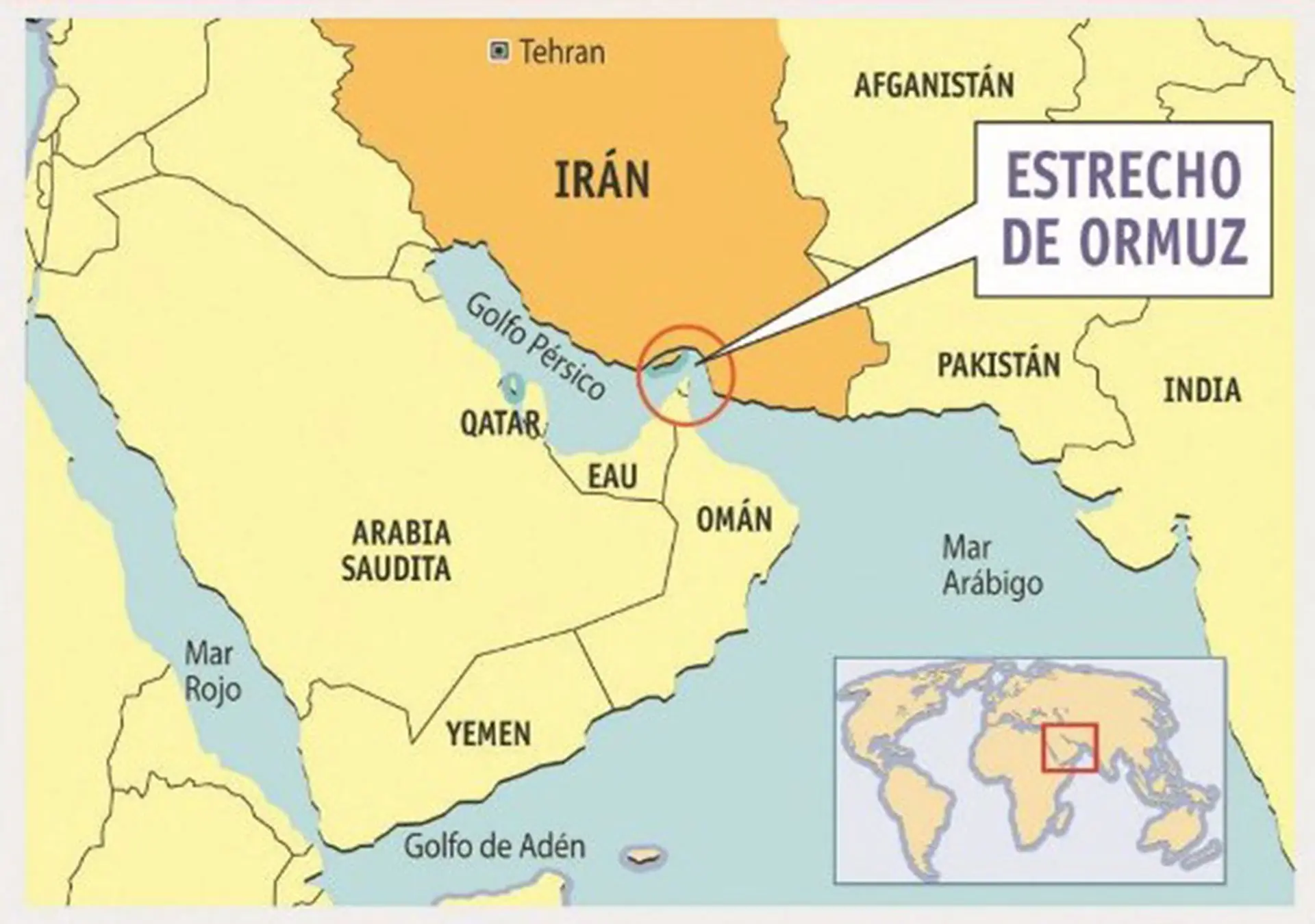 Parlamento iraní propone cierre del estrecho de Ormuz en medio de creciente tensión regional