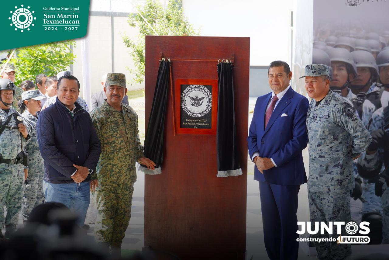 Alejandro Armenta y Juan Manuel Alonso inauguran instalaciones de la Guardia Nacional en Moyotzingo