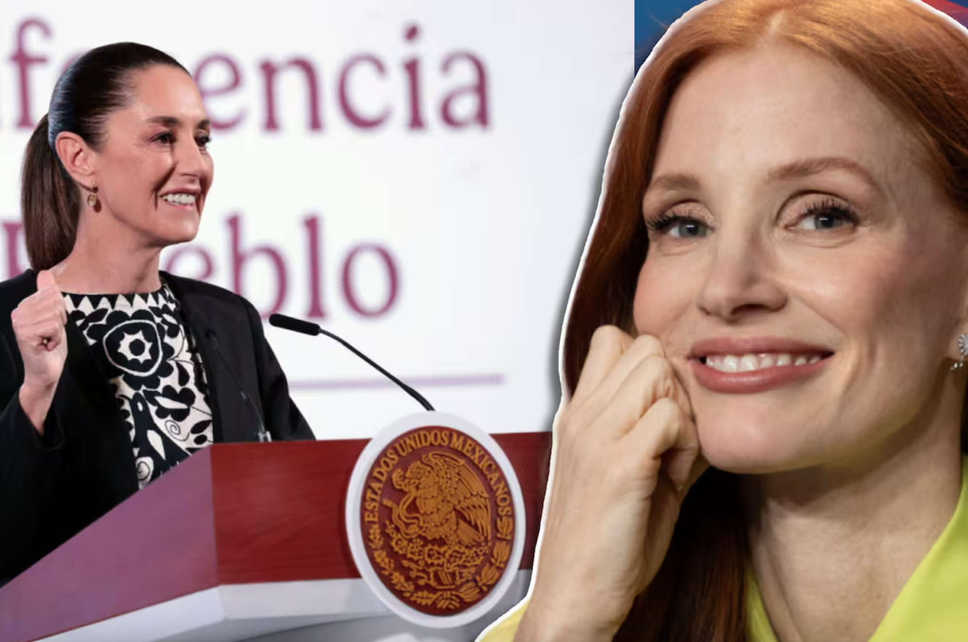 Jessica Chastain elogia a Claudia Sheinbaum durante la presentación de Dreams en México