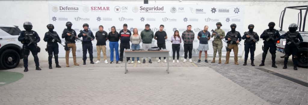 SSC detiene a nueve presuntos integrantes de banda dedicada al robo a transporte de carga en Puebla