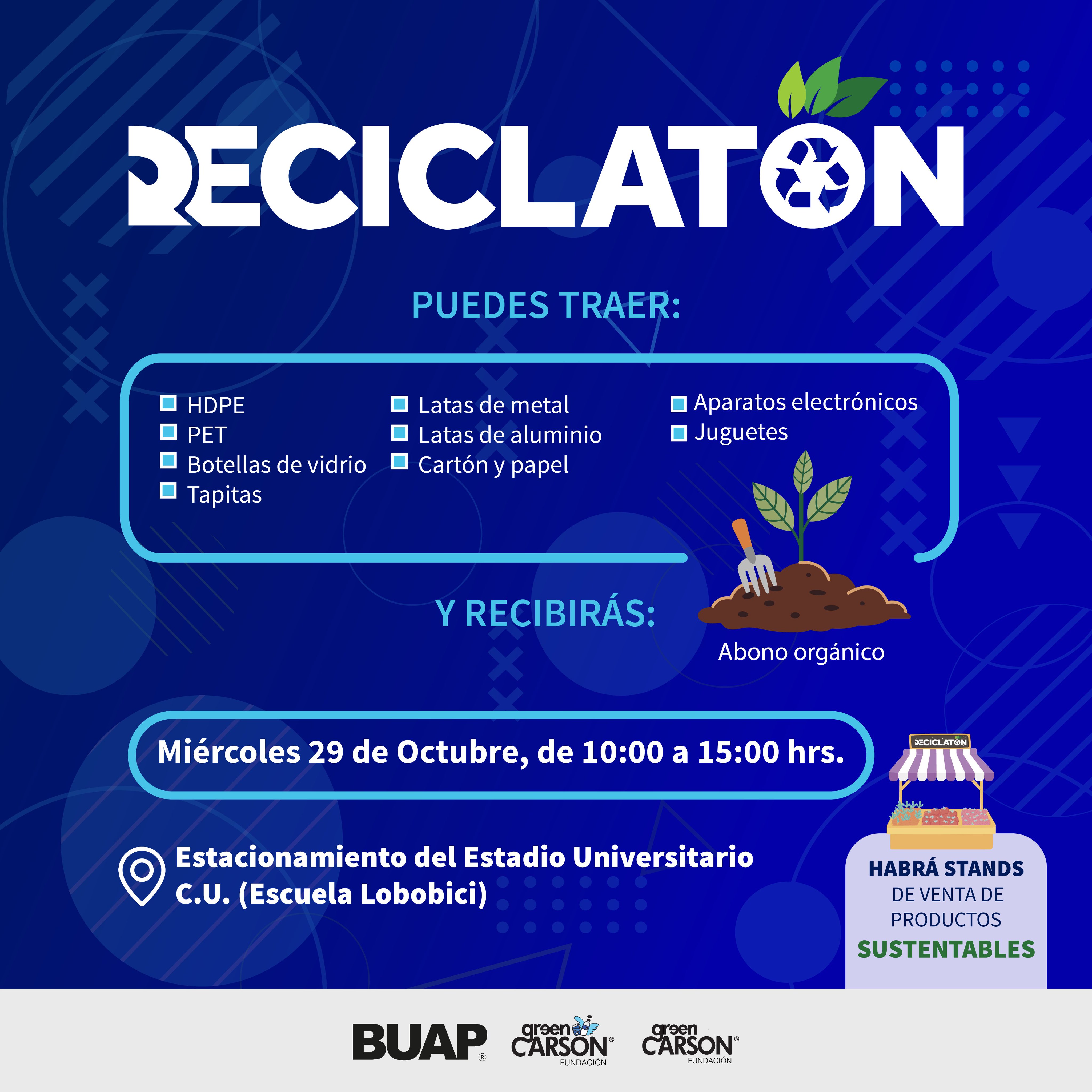 Materiales reciclables a cambio de abono orgánico; BUAP organiza Reciclatón
