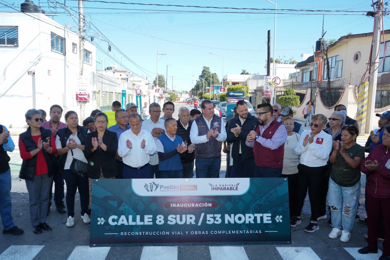 Gobierno de Puebla capital entrega obra vial en la colonia Aquiles Serdán