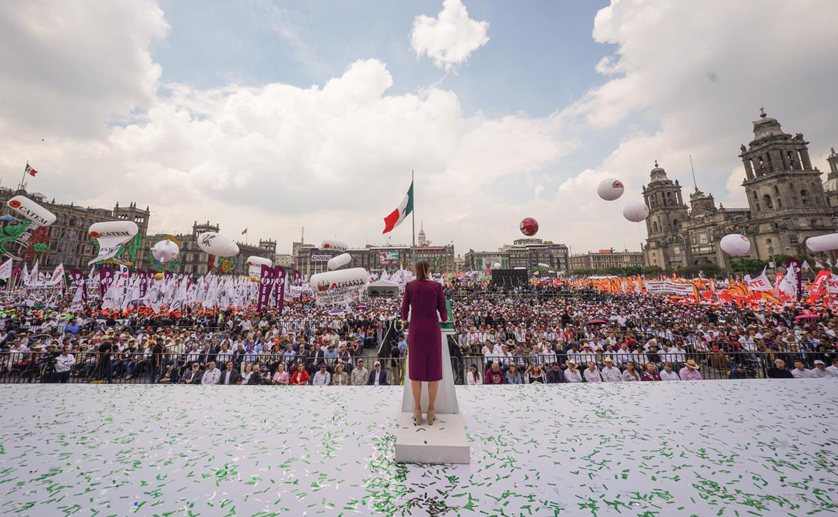 Claudia Sheinbaum celebra su primer año de gobierno con 400 mil personas en el Zócalo