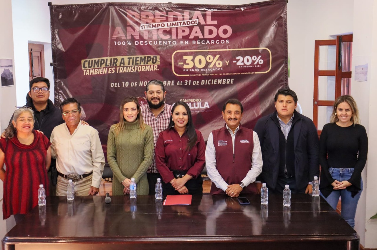 San Pedro Cholula anuncia descuentos en el pago anticipado del Predial 2026