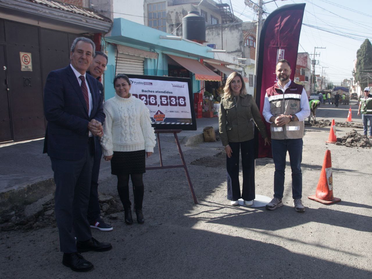 Puebla completa meta de bacheo con más de 226,000 baches reparados en 2025