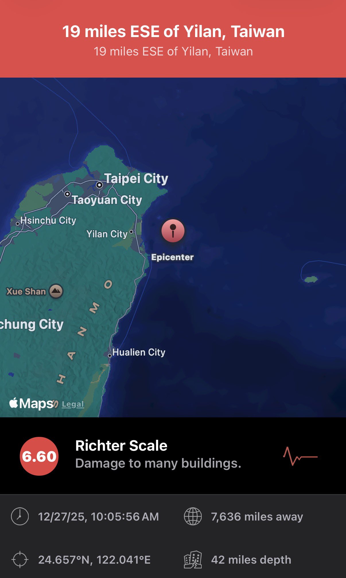 Sismo de 6.6 sacude el noreste de Taiwán y provoca alarma en Taipéi