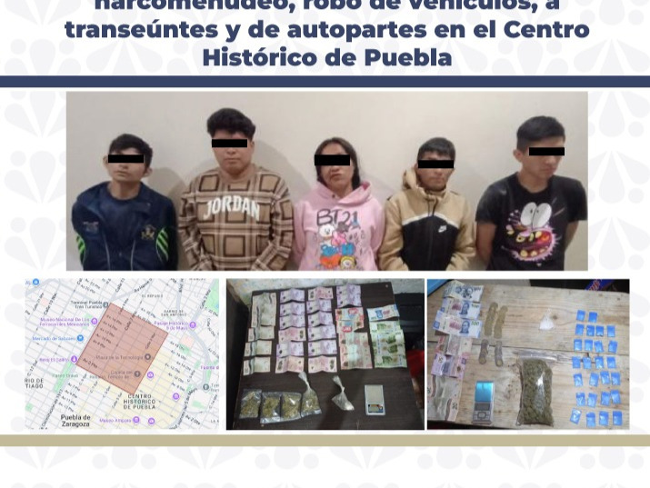 Desarticulan en el Centro Histórico de Puebla a la banda “Los Keos”; hay siete detenidos