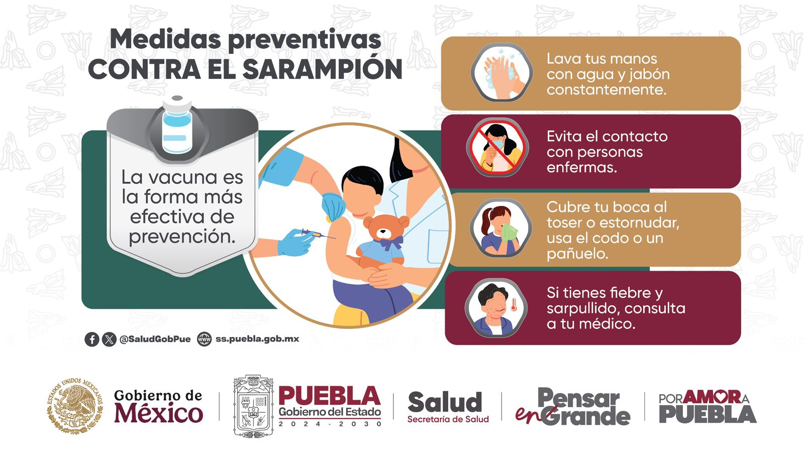 Salud descarta brote comunitario tras confirmar segundo caso de sarampión en Puebla