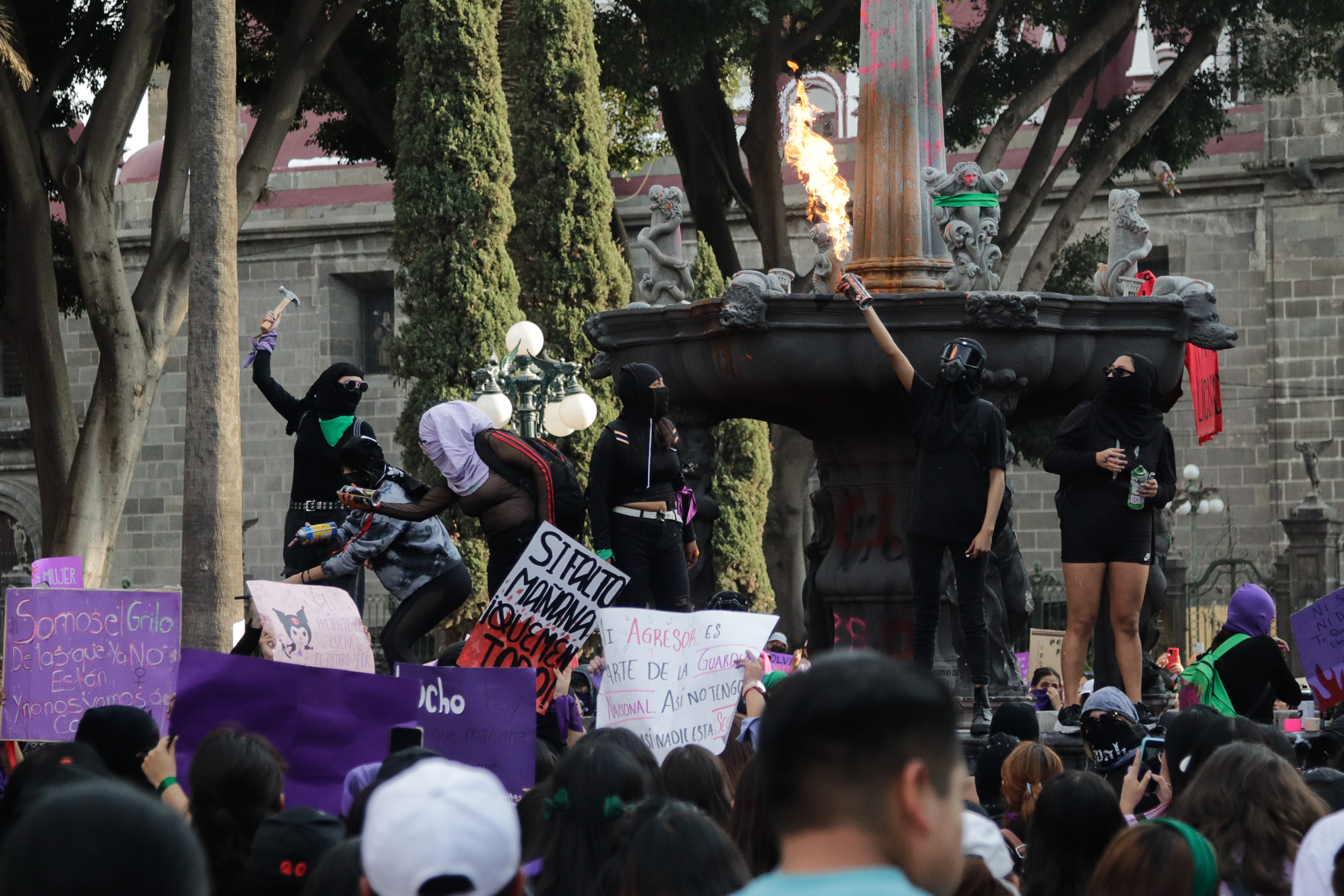 Sin vallas ni monumentos tapiados; Ayuntamiento de Puebla garantiza libre expresión de cara al 8M