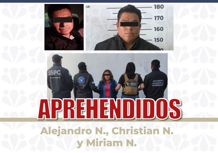 Detienen a Christian “N.”, Alejandro “N.” y Miriam “N.” por el homicidio del matrimonio Tello Ruiz