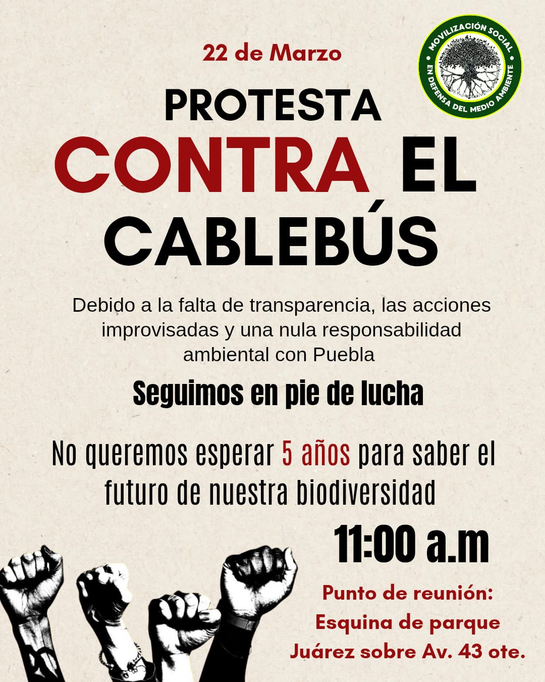 Persisten inconformidades hacia el cablebús; convocan a nueva movilización para este 22 de marzo
