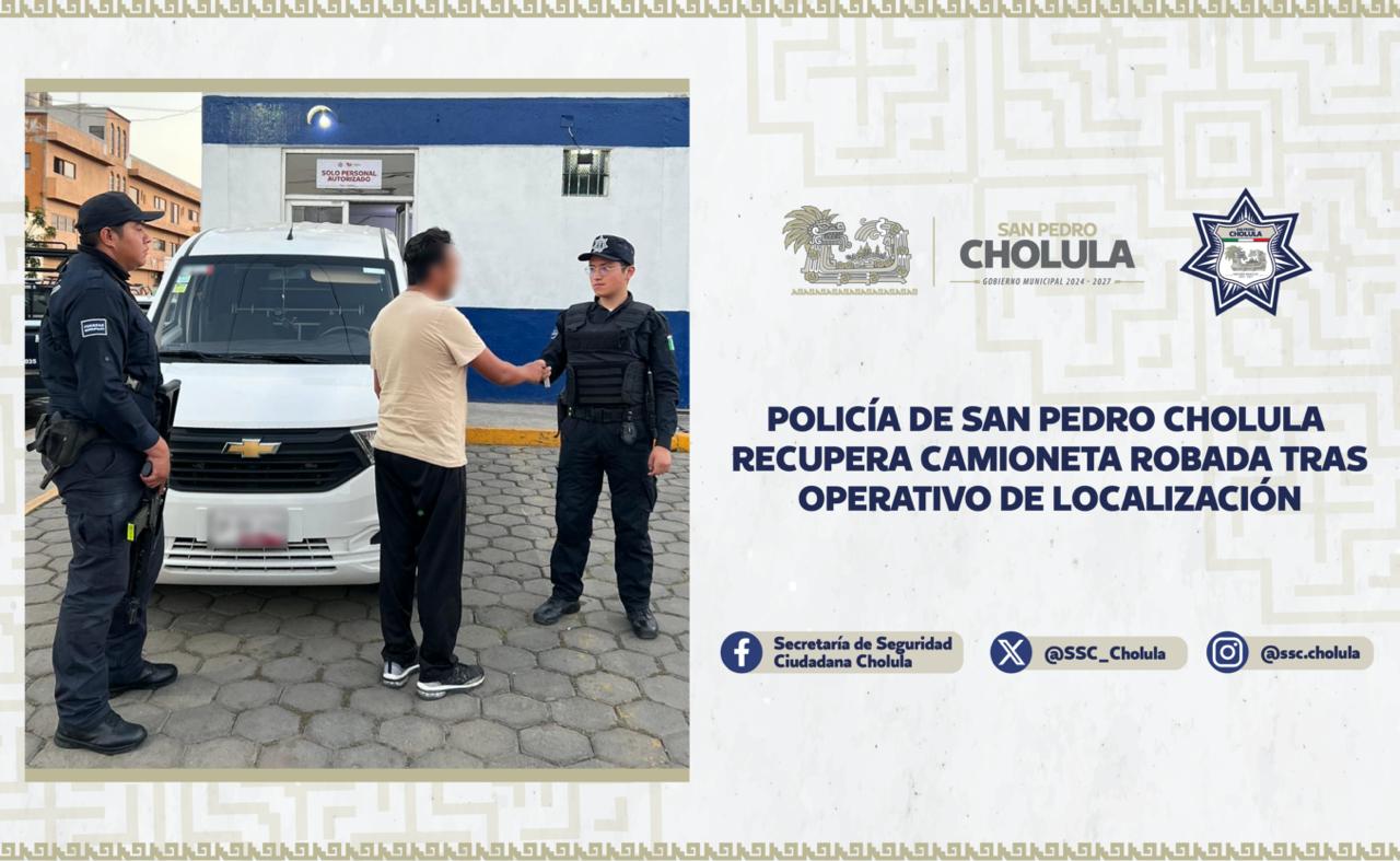 Policía de San Pedro Cholula recupera camioneta robada con apoyo de GPS