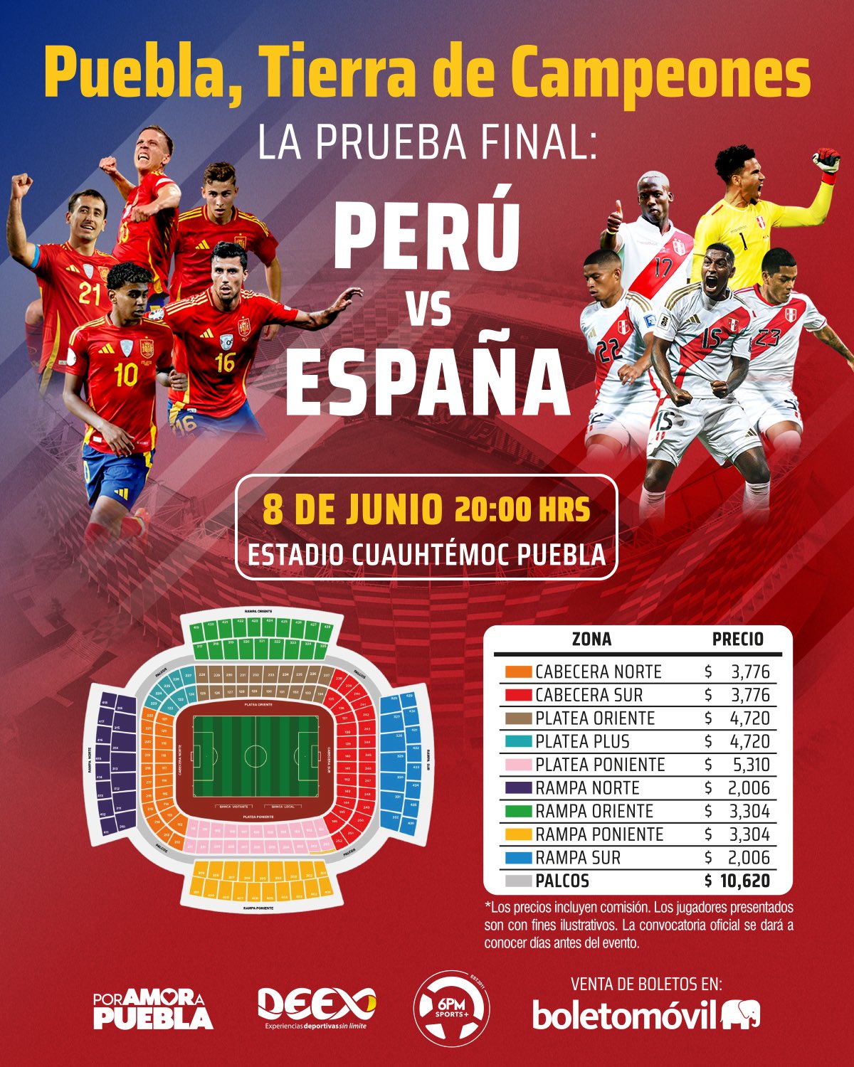 Boletos para Perú vs España en Puebla van de 2 mil a más de 10 mil pesos