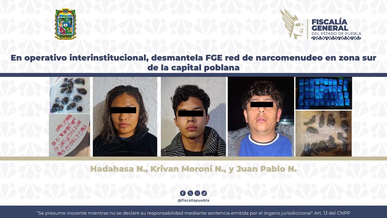 Desmantelan red de narcomenudeo en Puebla: aseguran tres inmuebles y detienen a tres personas