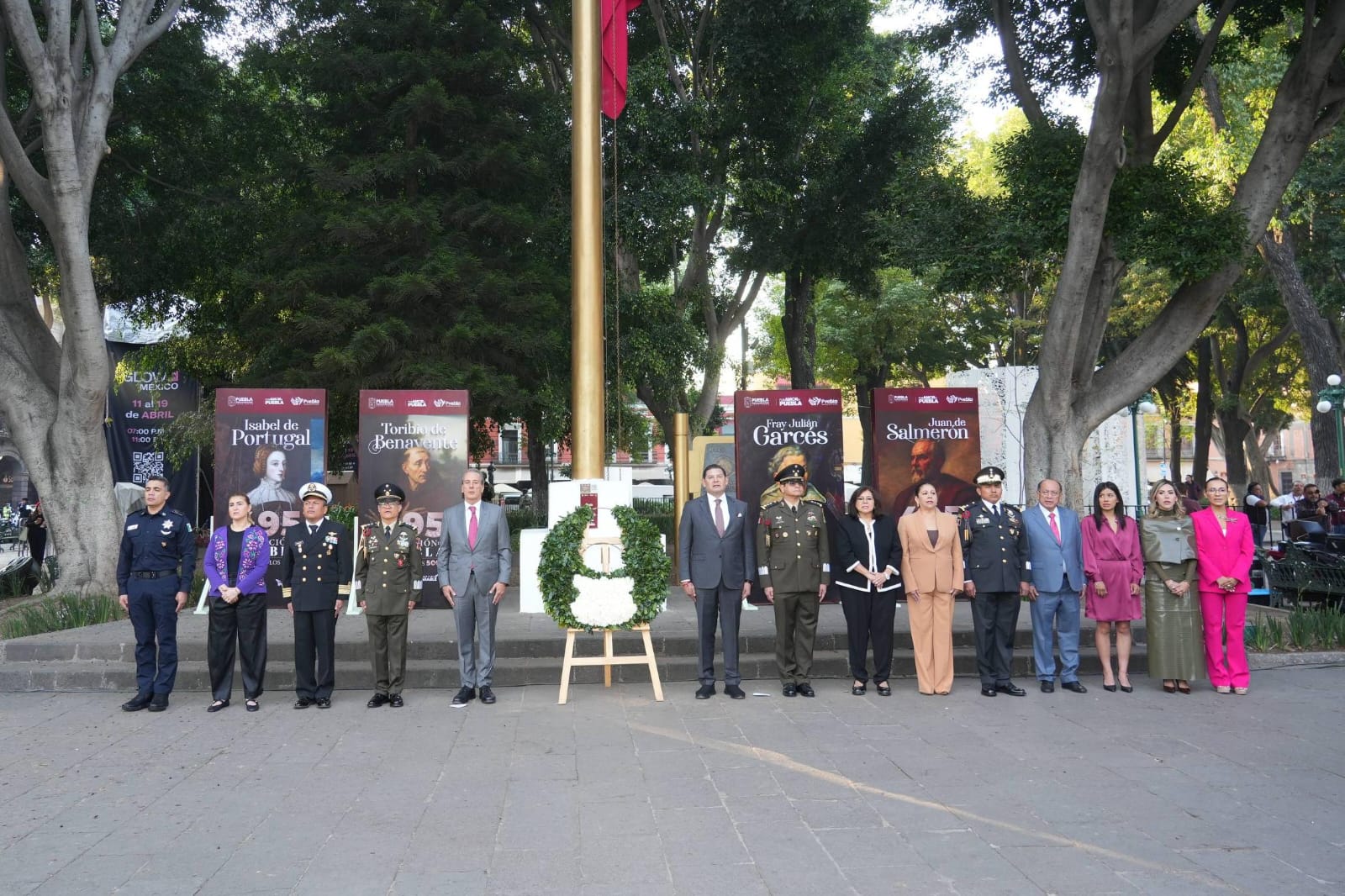 Puebla conmemora 495 años de su fundación con ceremonia en el Zócalo